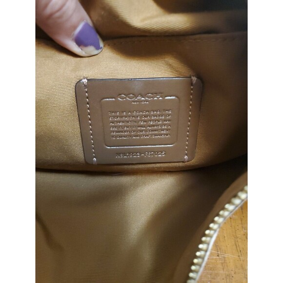 Coach Ellie File Bag Signature Pebbled Leather Handbag In Cream See Photos Stain - Picture 9 of 11